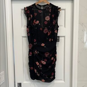 Express Women’s Size M Black Ruched Sheath Dress